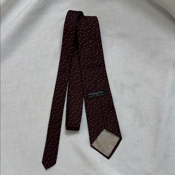 Dior Other - Vintage Rare Dior Maroon Geometric Patterned Tie